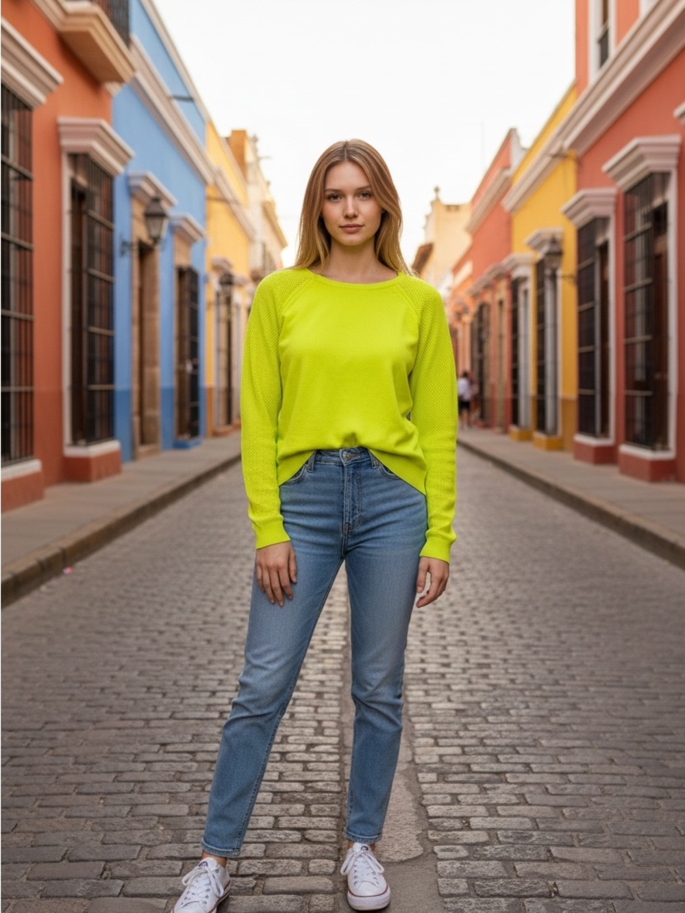 Lauren Ralph Lauren Neon Lime Crew Neck Sweater